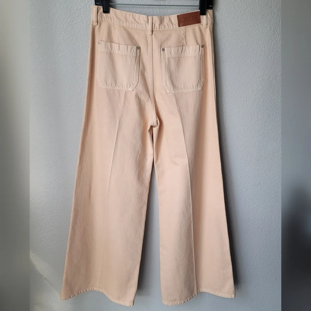 Joseph Brompton Wide Leg High Rise Jeans In Apricot Size 28
